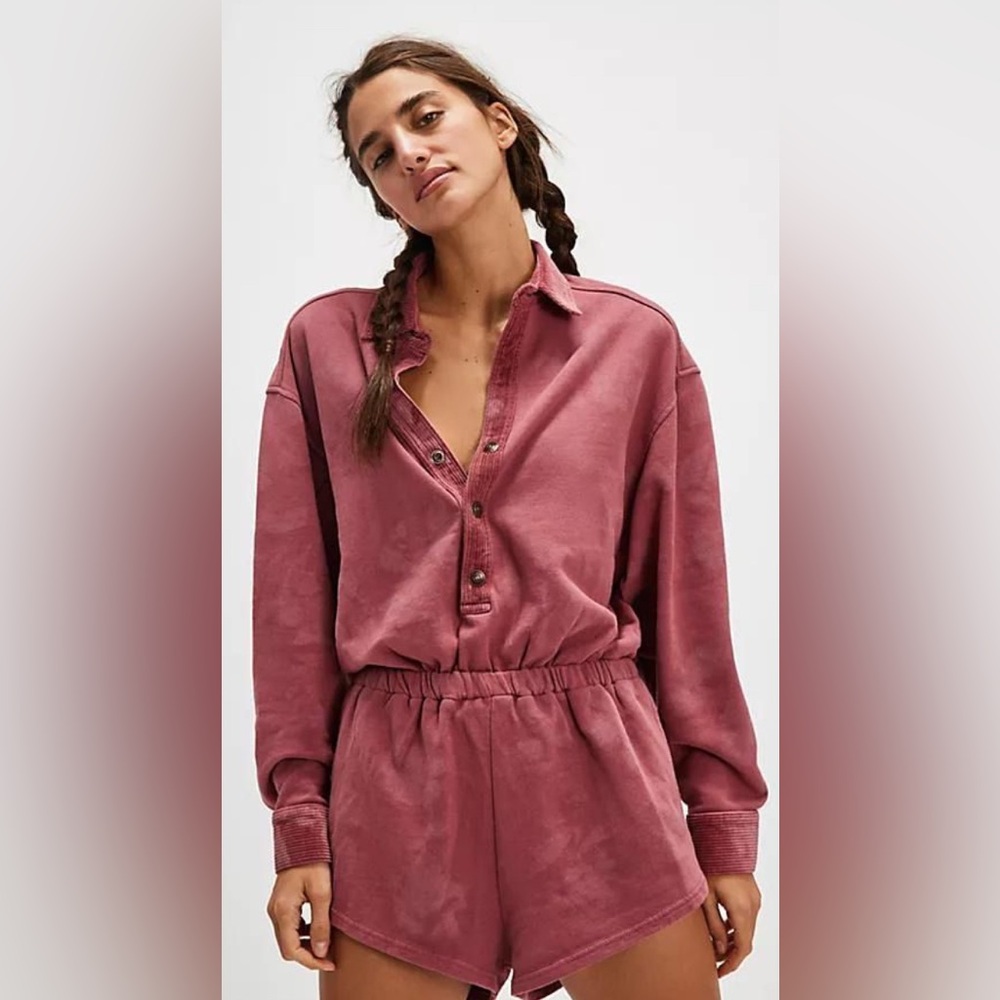 NWT! Free People We The Free Carson Washed Romper Sz XS